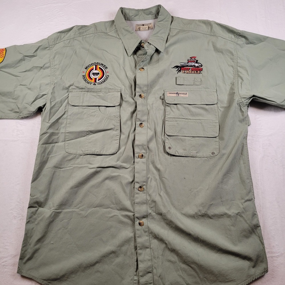 Vintage Hook & Tackle Outfitters  Fishing Tournament Shirt Size L